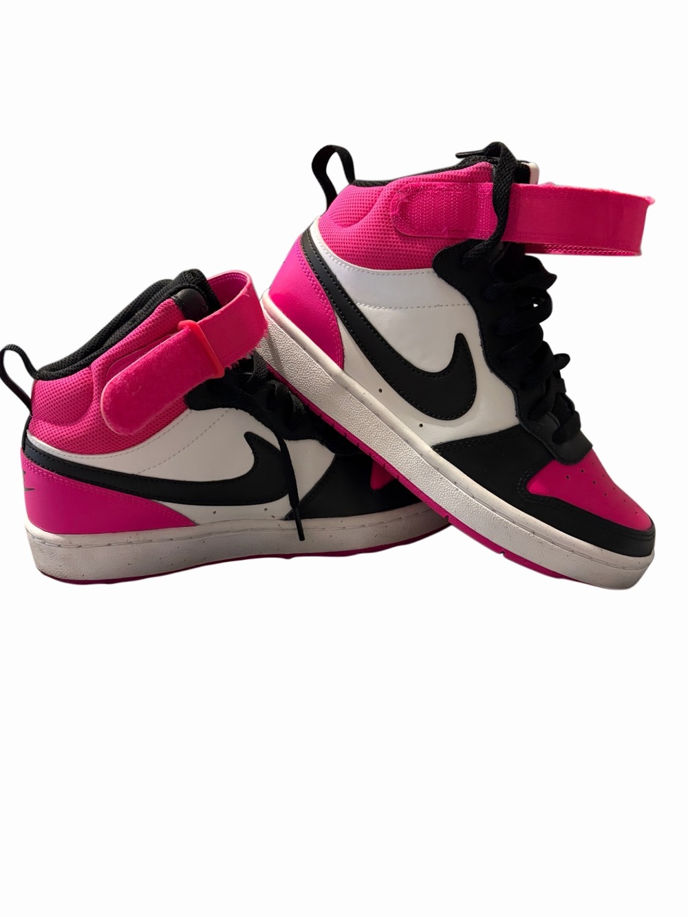 Nike youth High-Top Sneakers in Hot Pink, Black & White
